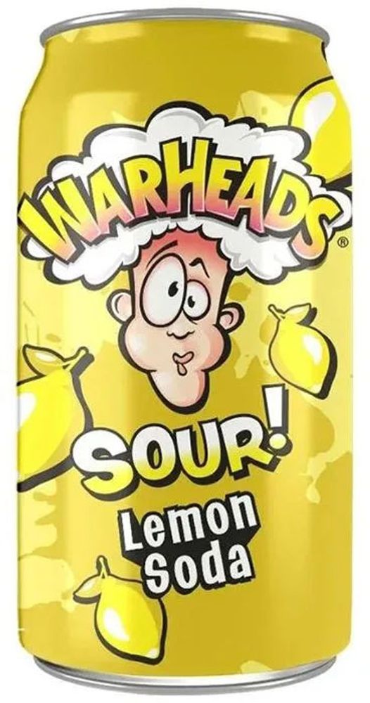 Газированный напиток Warheads - Lemon Sour Soda &quot;Лимон&quot; 0.355 - банка