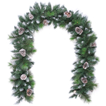 Гирлянда хвойная «Снежное кружево» 2,7 м d=35 см, ПВХ, леска, шишки, белый иней (ST2005-270)