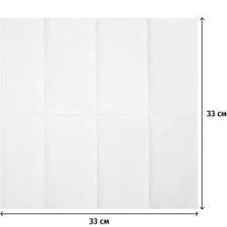 Салфетки бумажные 2-слойные 33x33 см белые (200 листов в пачке, сложение 1/8)