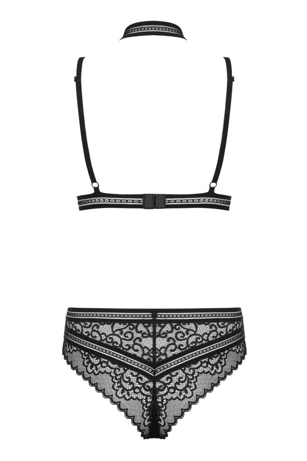 Кружевное боди Ailay с эффектным рисунком (Размер: S-M) (Цвет: черный)