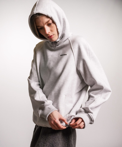 Худи 2.0 из плотного футера без начеса, светло-серый меланж