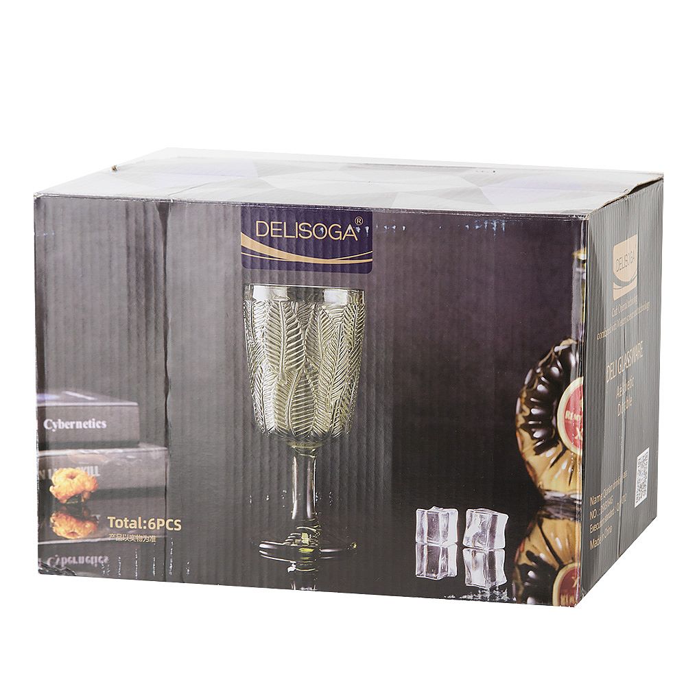 Набор бокалов для вина "Floristry.Green" 6 шт. v=330мл (стекло) (транспортную упаковка)