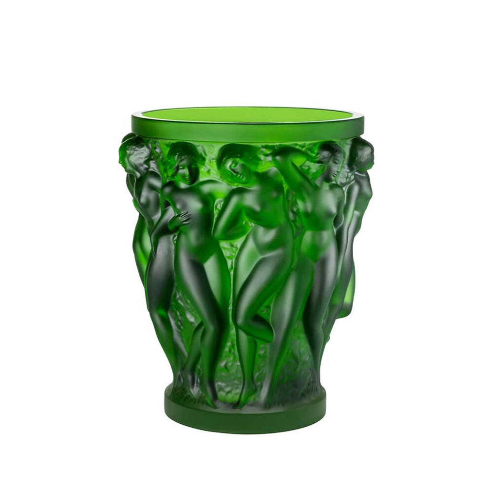 Ваза Lalique Bacchantes зеленая, 24 см