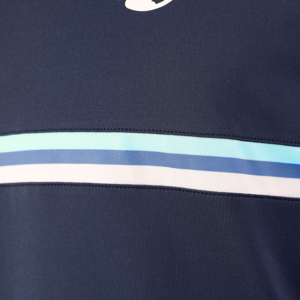 Мужское теннисное поло Quiet Please Ocean Big Serve 1/4 Zip Long Sleeve Men - Blue