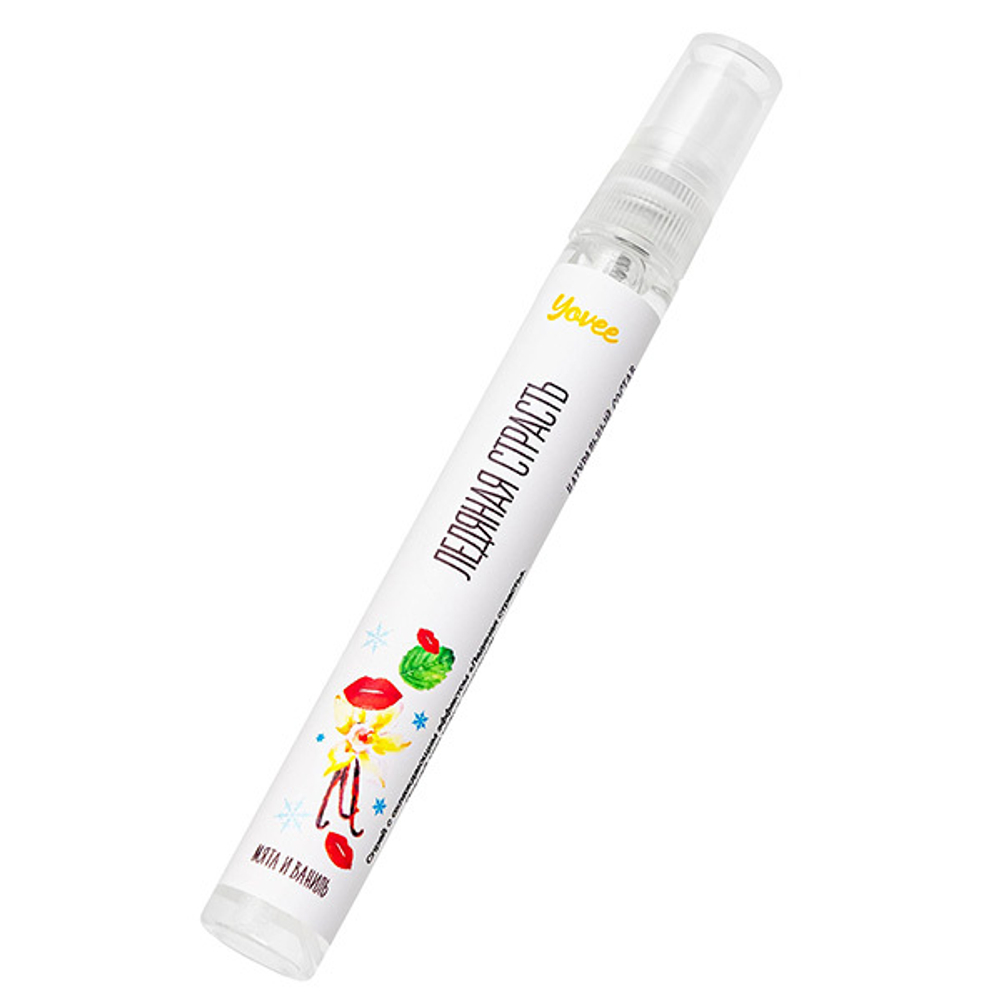 Охлаждающе-возбуждающий оральный спрей со вкусом мяты и ванили ToyFa Yovee Ледяная страсть 10мл