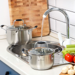 Набор посуды нерж, 4 пр, кастрюли 2,3.9 л, индукц, Daniks, Монако, SD-A88-4