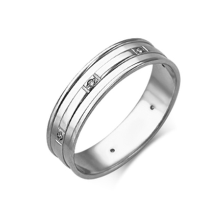Обручальное кольцо из белого золота c бриллиантами 01-1216-00-101-1120-30