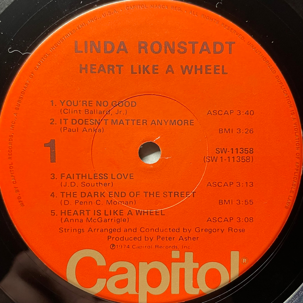 Linda Ronstadt ‎– Heart Like A Wheel (США 1975г.)