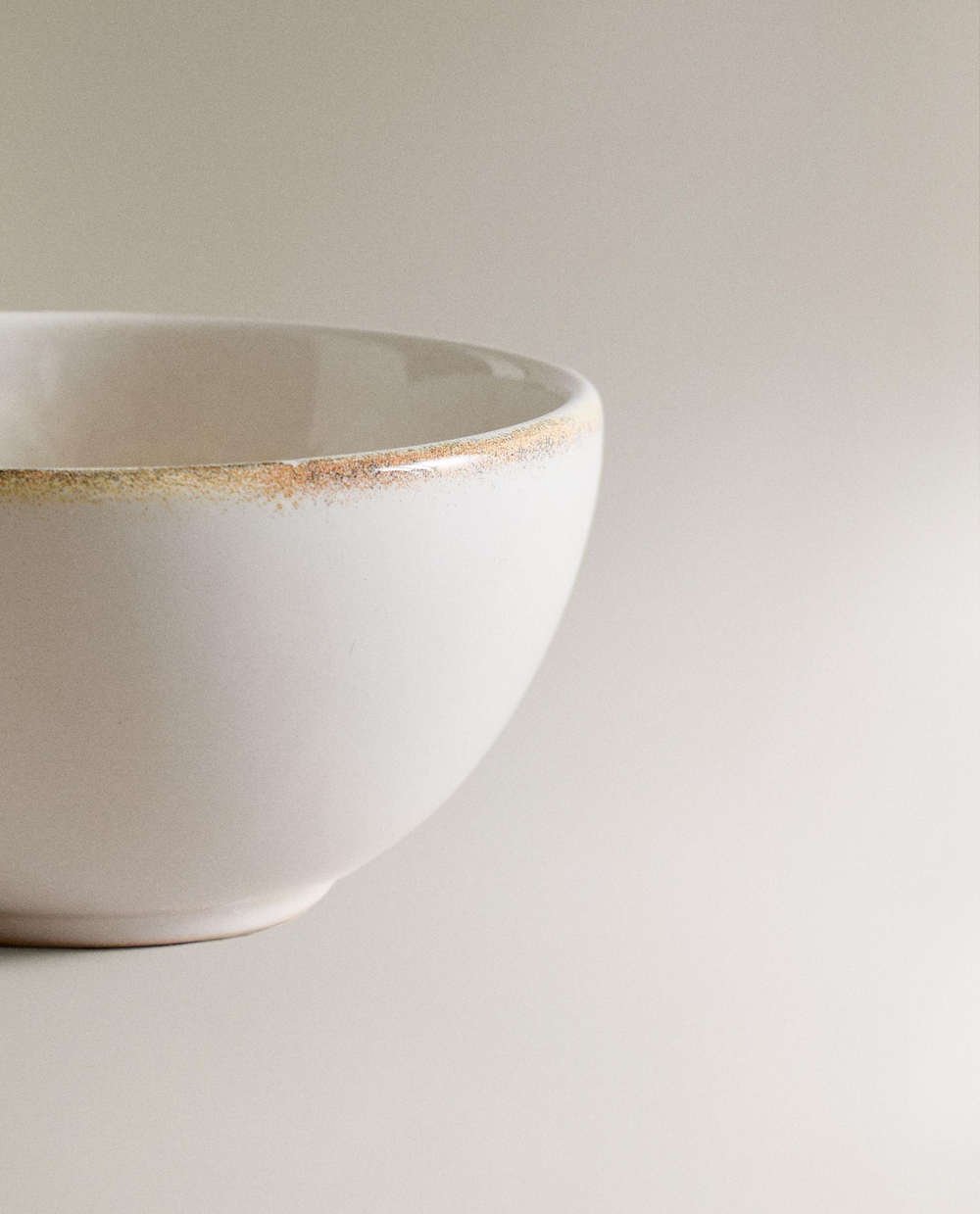 Zara Home миска из каменной керамики, цвет бежевый, 10 см