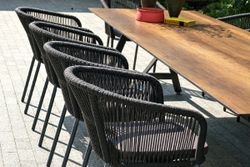 "Куба" обеденная группа на 10 персон, стол HPL "дуб", круглый роуп