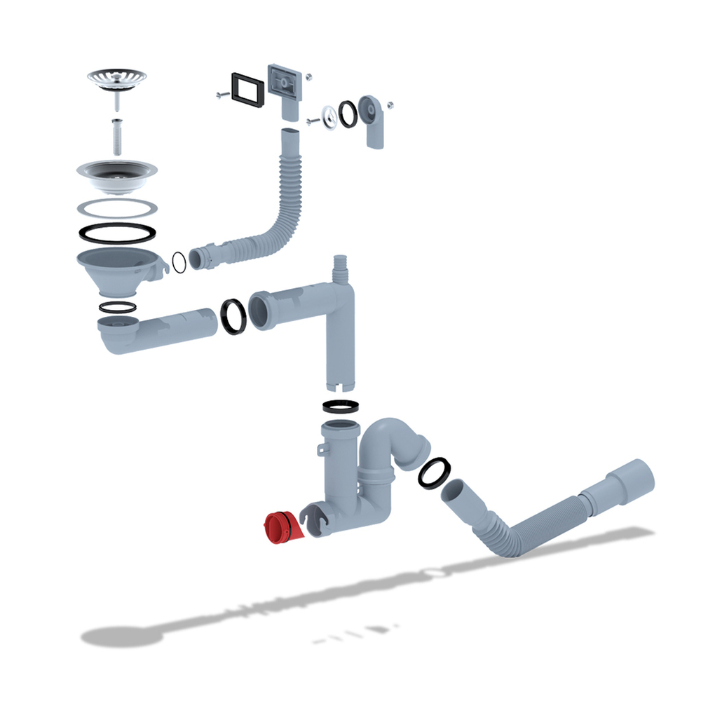 Сифон 3 1/2*40 Ani смещенный,с носиком,гиб.круг. и прямоуг пер.с гофрой 40*40/50 F5345SA15 АНИ пласт