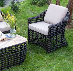 "Ницца" лаунж-зона из искусственного ротанга, цвет бронзовый