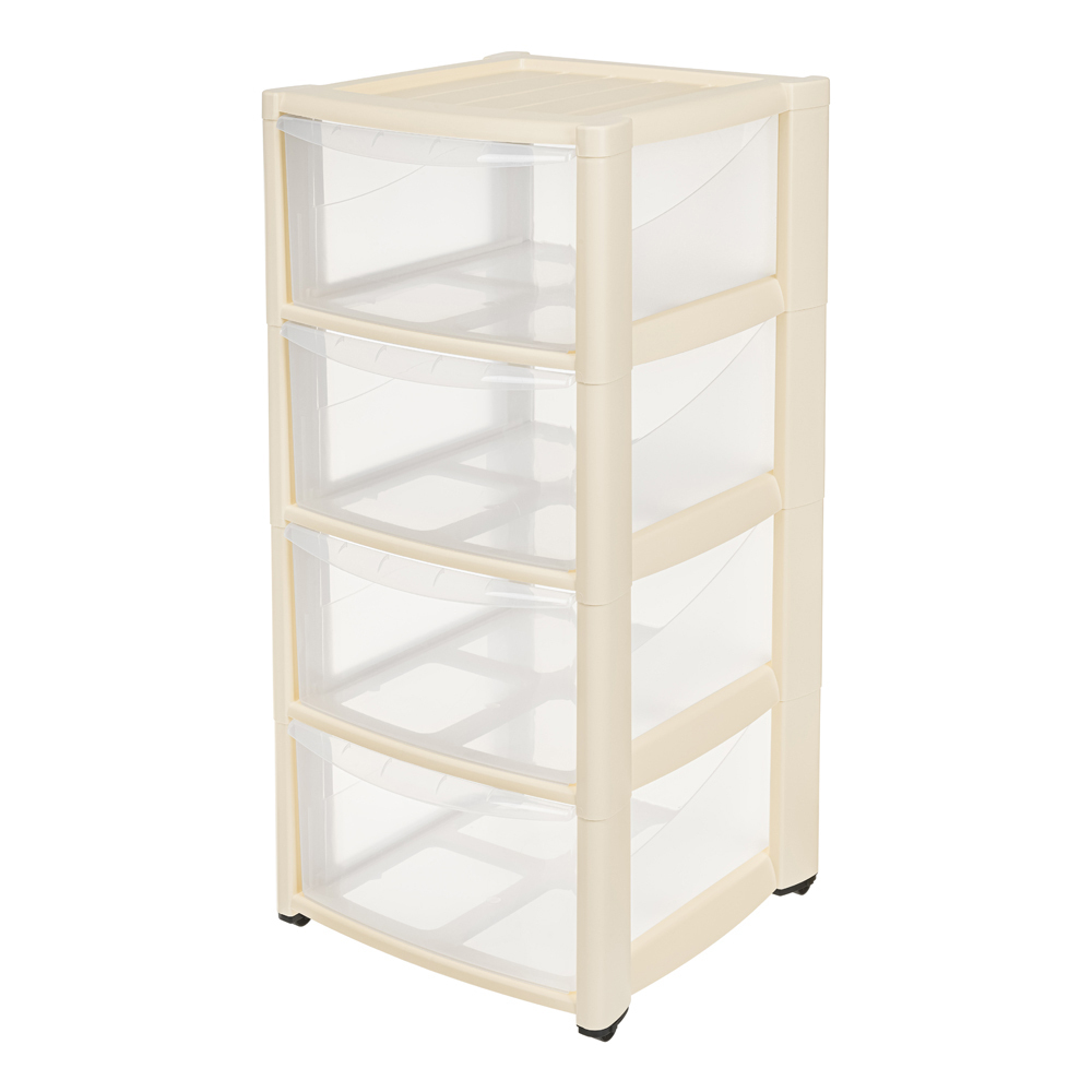 Комод 4-х секционный на колесах "Амадео", бежевый