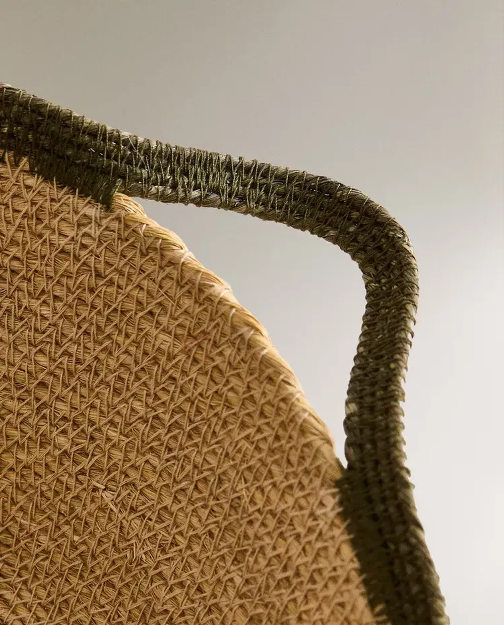 ZARA HOME БОЛЬШАЯ КОРЗИНА С РУЧКАМИ, ЗЕЛЕНЫЙ