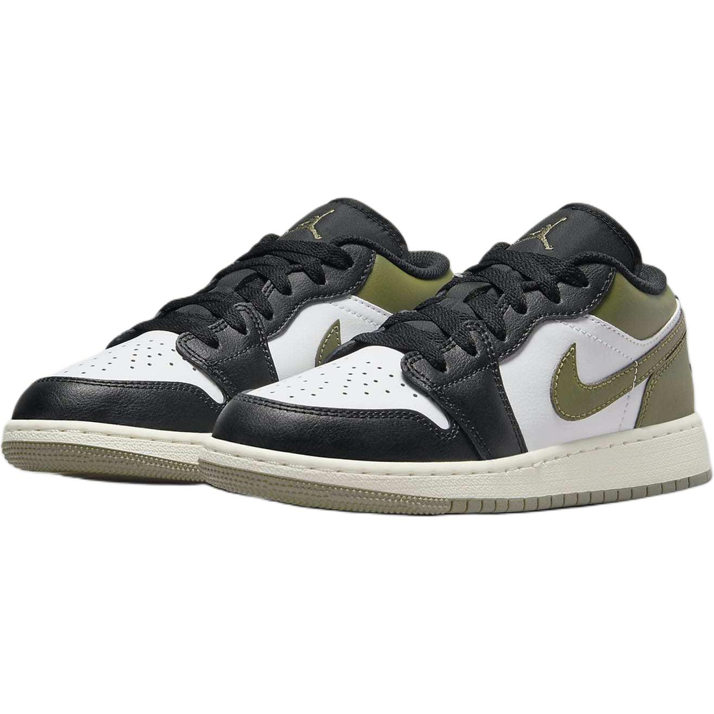 Jordan Air Jordan 1 Low top Basketball Shoes Black Green Unisex