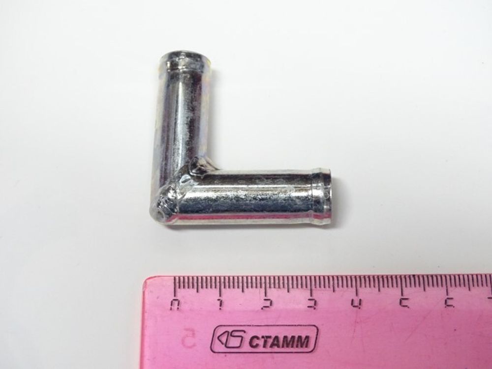 Трубка соединитель для патрубков уголок 90.12x12 L= 35x35 (металл) (CARUM)