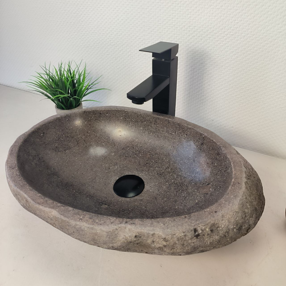 Раковина из речного камня RS-66099 48х34х15 из натурального камня