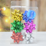 Бант 6см 6шт для упаковки подарков, разноцветный