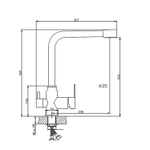 Смеситель для кухни 35к HB76802 HAIBA с вых. для питьевого фильтра б/отв п/гайку НЕРЖ