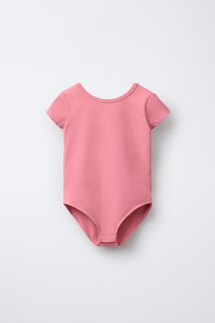 ZARA ОДНОТОННОЕ БОДИ С КОРОТКИМИ РУКАВАМИ, КОРАЛЛОВЫЙ