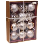 Новогодние шары «Зимняя нежность» 8 см (набор 12 шт), Шампань