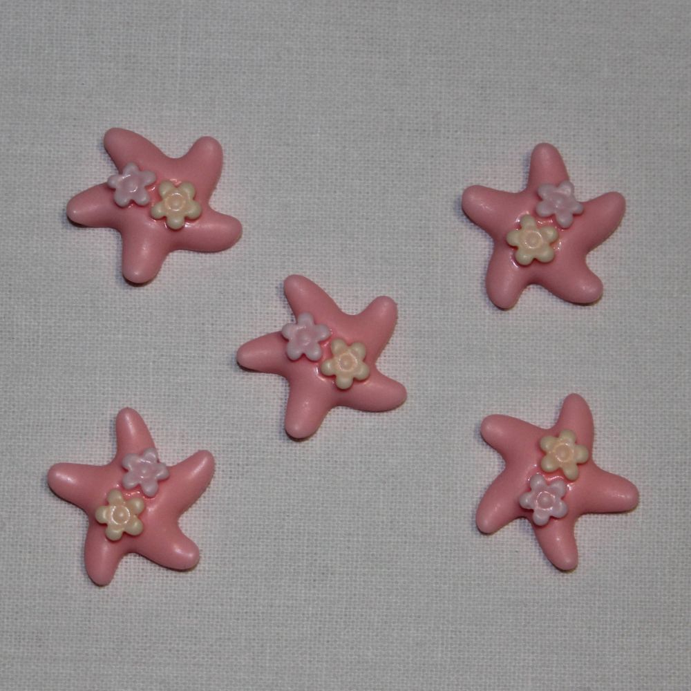 `Кабошон &quot;Морская звезда&quot;, пластик, 20 мм, цвет - розовый