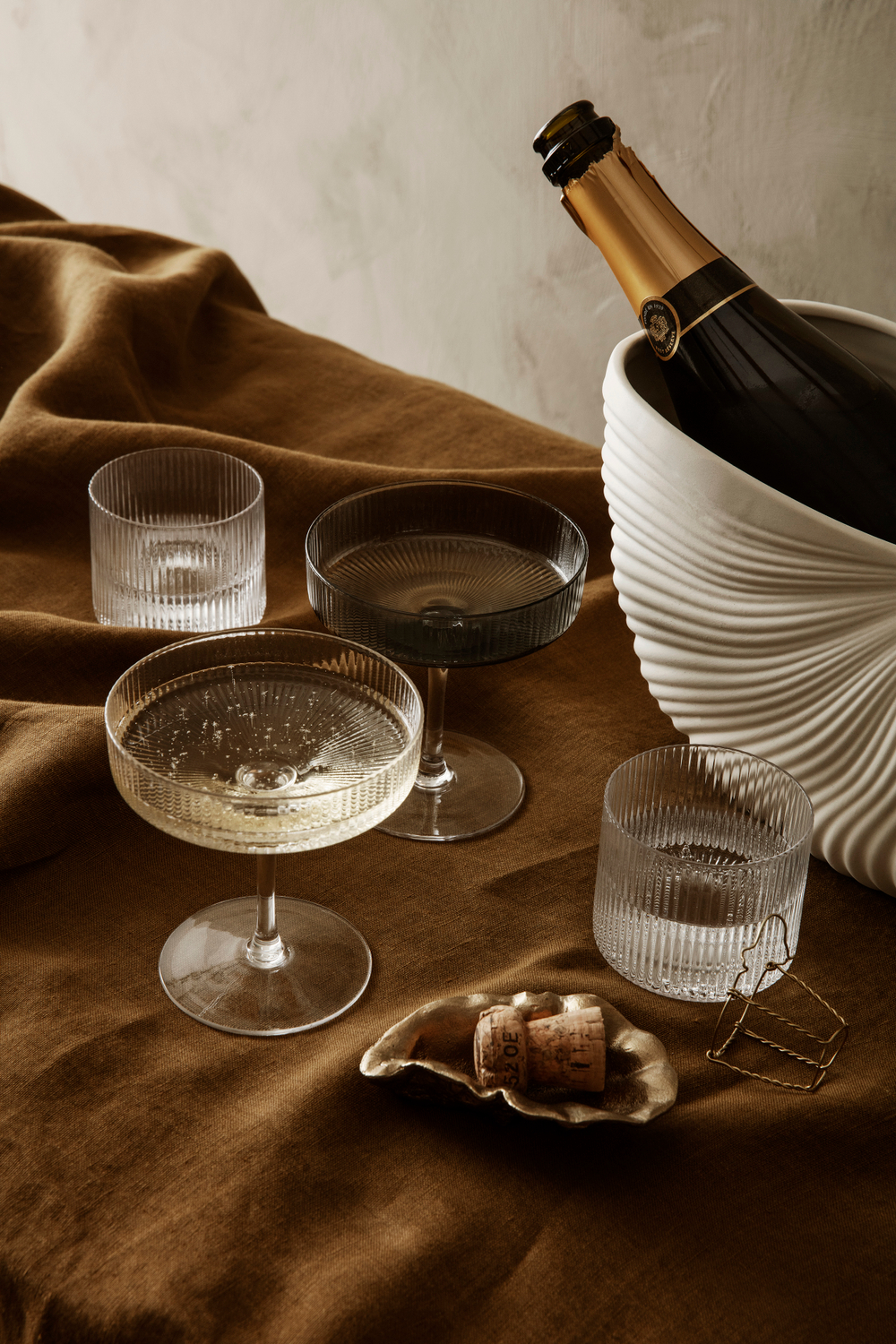 Бокалы Ferm Living Ripple Champagne Saucers - Set of 2 - Clear