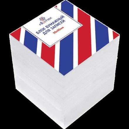 Блок бумаги для записи непроклеенный 9х9х9 см, белый, белизна 70%, плотность 70 г/м, Attomex