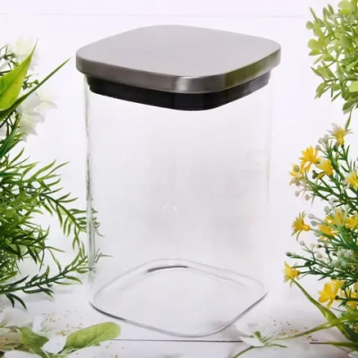 Банка стеклянная 1100мл «Хай-Тек» с металлической крышкой