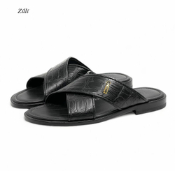 Шлепанцы Zilli из кожи крокодила