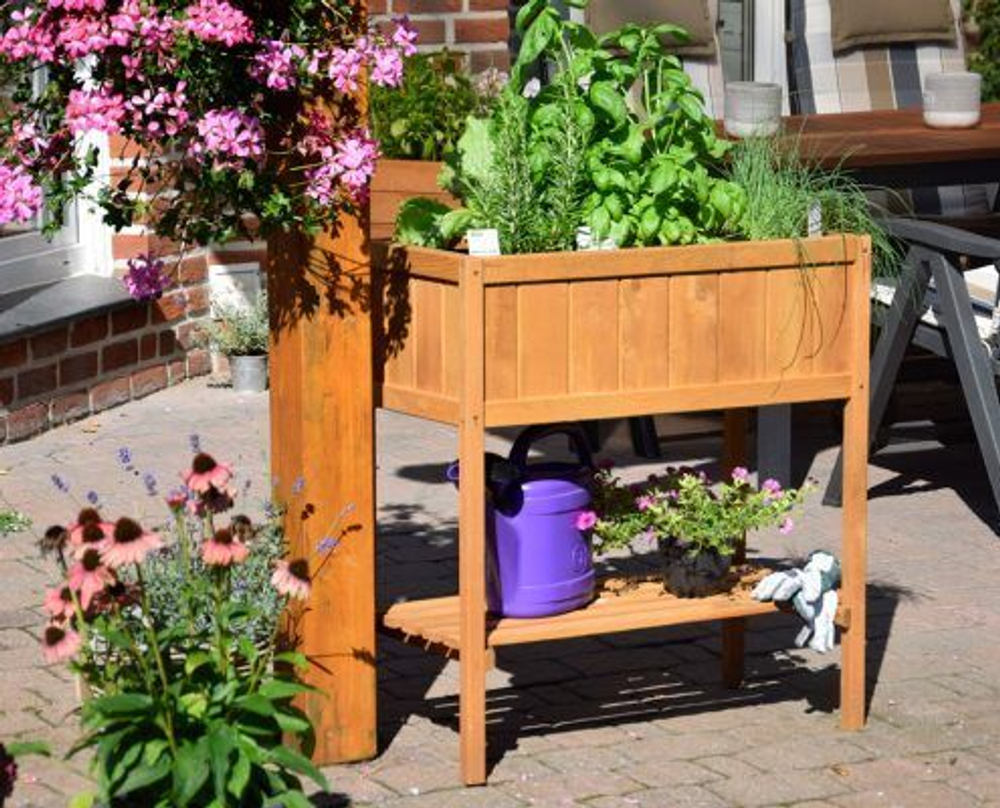 Цветочница 76х40х80, кашпо деревянное, из массива сосны