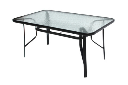 Стол прямоугольный Garden Story арт.SC-094 90х150см (каркас черный, столешница стекло)