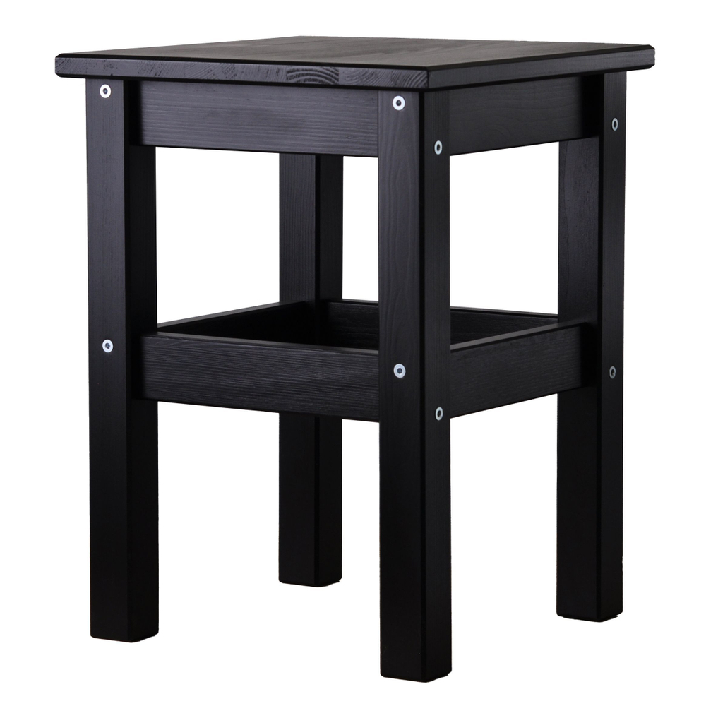 Табурет деревянный Одвар 33х33 см из массива сосны, черный