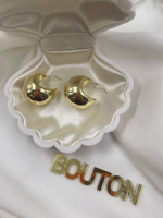 Серьги золотистые объемные полукруглые