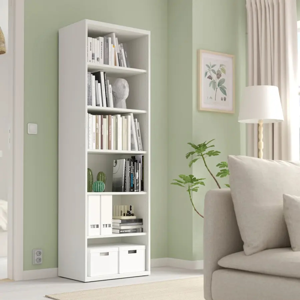 Книжный шкаф с 5 полками - IKEA BESTA/BESTÅ/БЕСТА ИКЕА, 193x40x60см, белый
