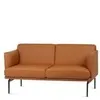 Двухместный диван Bisq 156 см, коричневая кожа