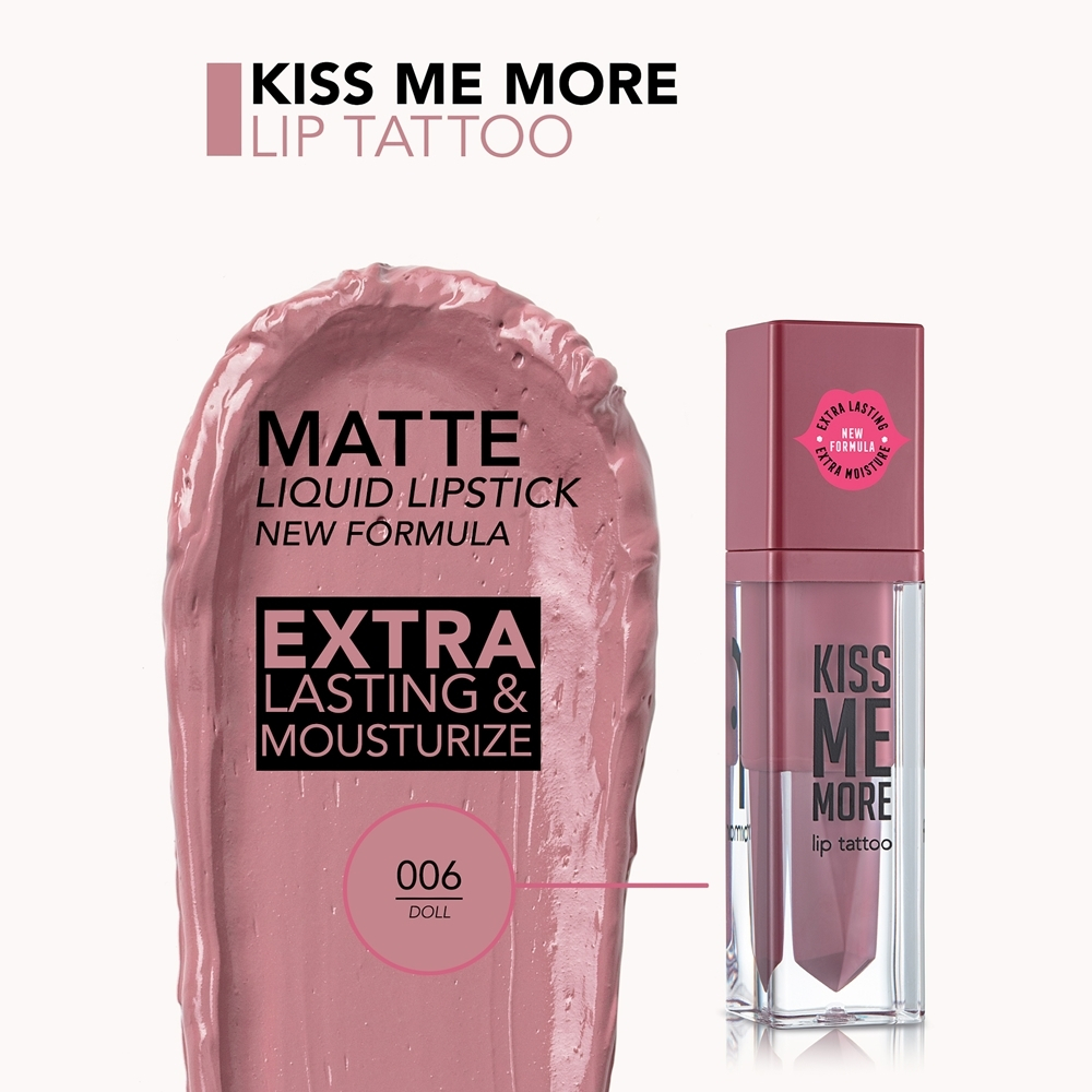flormar Kiss Me More Lip Tattoo - Стойкая жидкая помада, 3,8 ml
