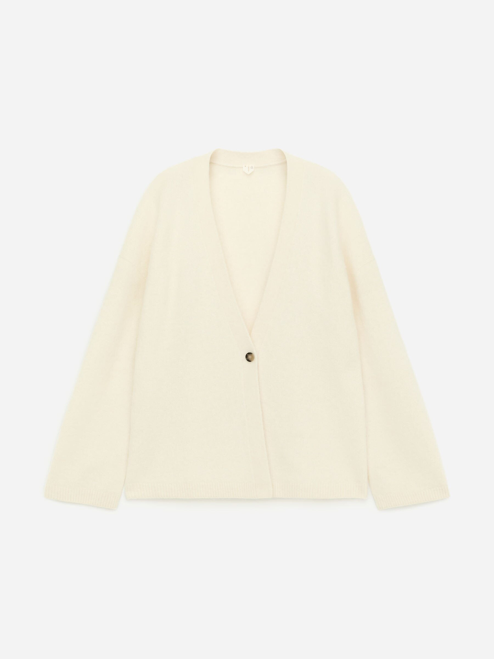 ARKET КАРДИГАН ИЗ СМЕСИ АЛЬПАКИ И ШЕРСТИ, ЭКРЮ