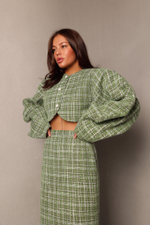 Жакет из твида О-силуэта