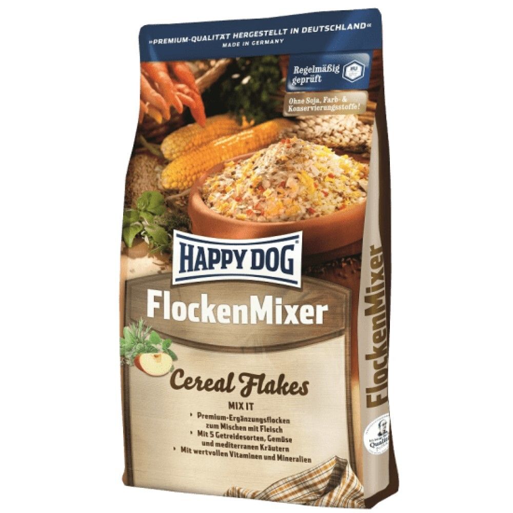 Happy Dog Flocken Mixer - хлопья для собак для смешивания с влажным кормом (кукуруза, овес, горох, морковь, травы)