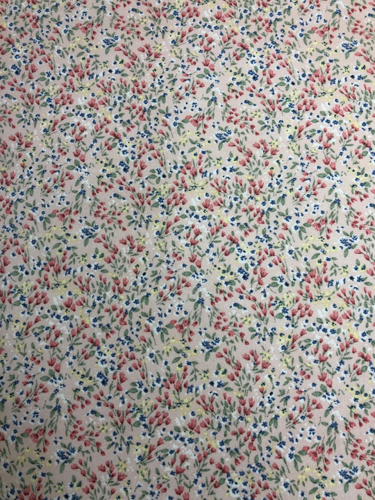 Шифон принт, цветок мелкий красн/голубой/зеленый на розовом Моналиса BST3343D13C1