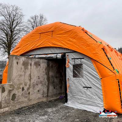 Пневмокаркасный ангар «Рубеж» 10×7×3,8 м — из ПВХ для ремонта и хранения техники