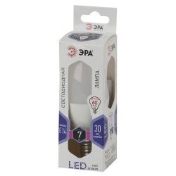 Лампа светодиодная ЭРА STD LED B35-7W-860-E14 7Вт свеча холодный дневной свет Е14 | Лампы cветодиодные Свеча (B/C)