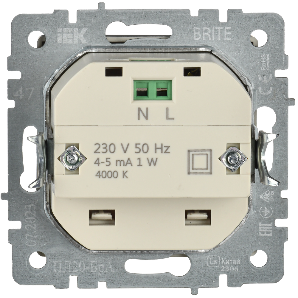 BRITE Подсветка светодиодная встраиваемая ПЛ20-БрА алюминий IEK