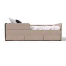 Кровать подростковая 180х90 см с бортиком и ящиком (капучино Беверли)