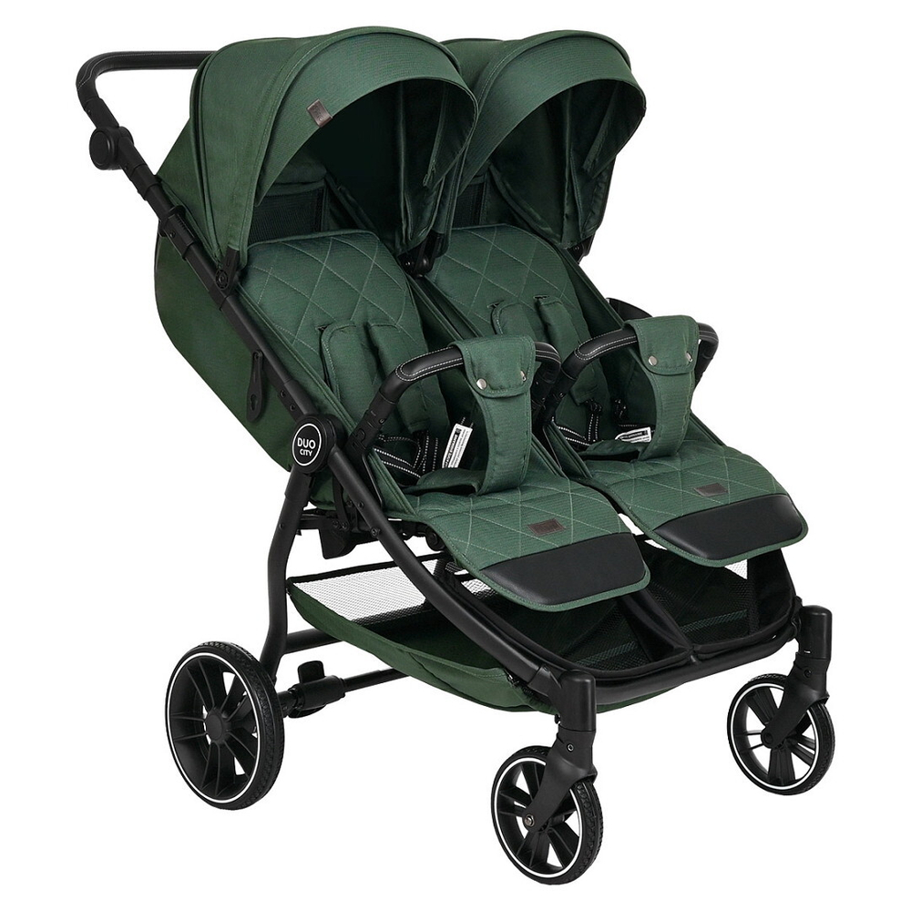 Детская прогулочная коляска для двойни Pituso Duocity PU 2023 Pacific green/Зеленый