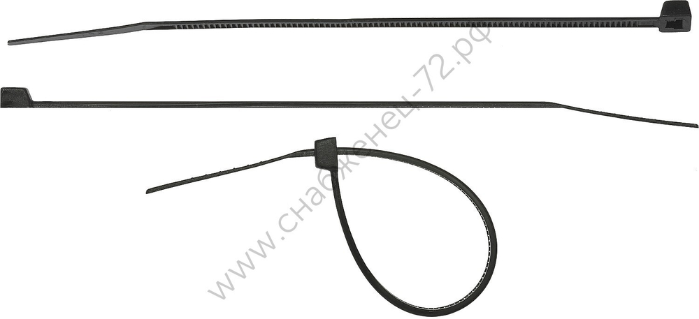 СИБИН ХС-Ч 4.8 х 500 мм, нейлон РА66, хомуты-стяжки черные, 100 шт (3788-48-500)