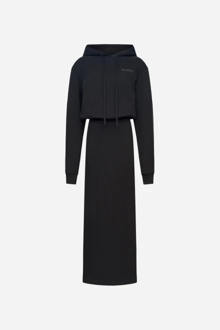 Шарф из шерсти мериноса черный