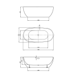 Ванна акриловая Vincea VBT-408-1700 1700*815*580, цвет белый, щелевой перелив, слив хром