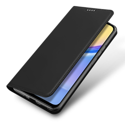 Чехол книжка из PU кожи черного цвета от Dux Ducis для Samsung Galaxy A16 5G и 4G, серия Skin Pro Series Case